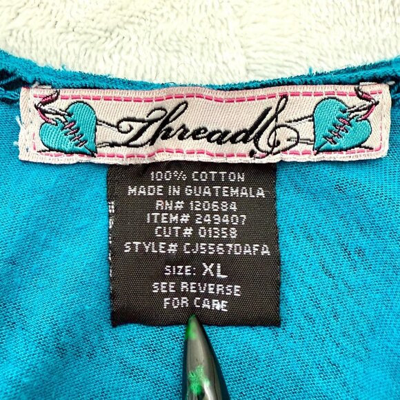 Scoop Neck 1/4 Zip Back Tank Women XL Blue Black Plaid Thread - Picture 4 of 6